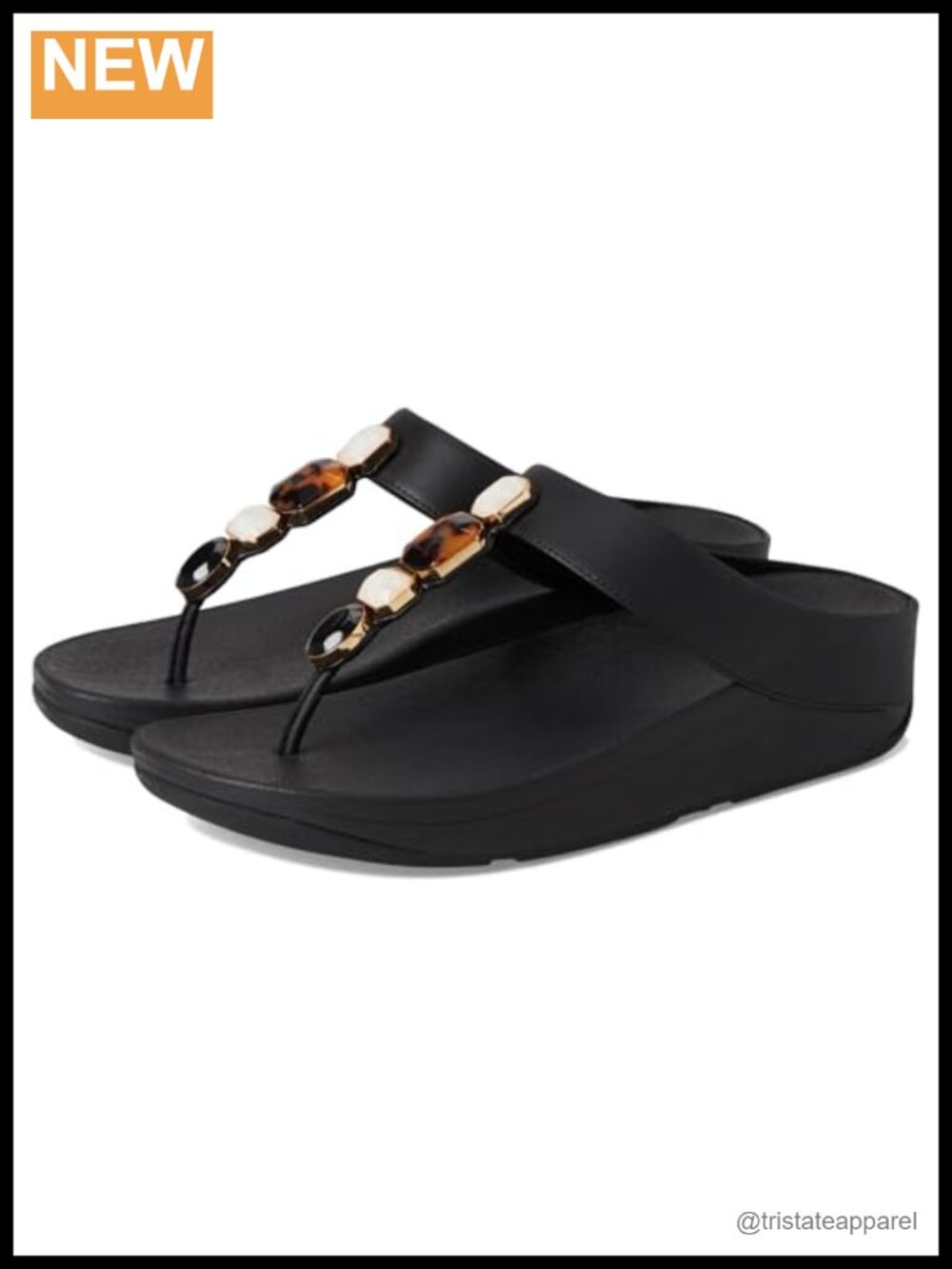 Leather Toe-Post Wedge Sandals